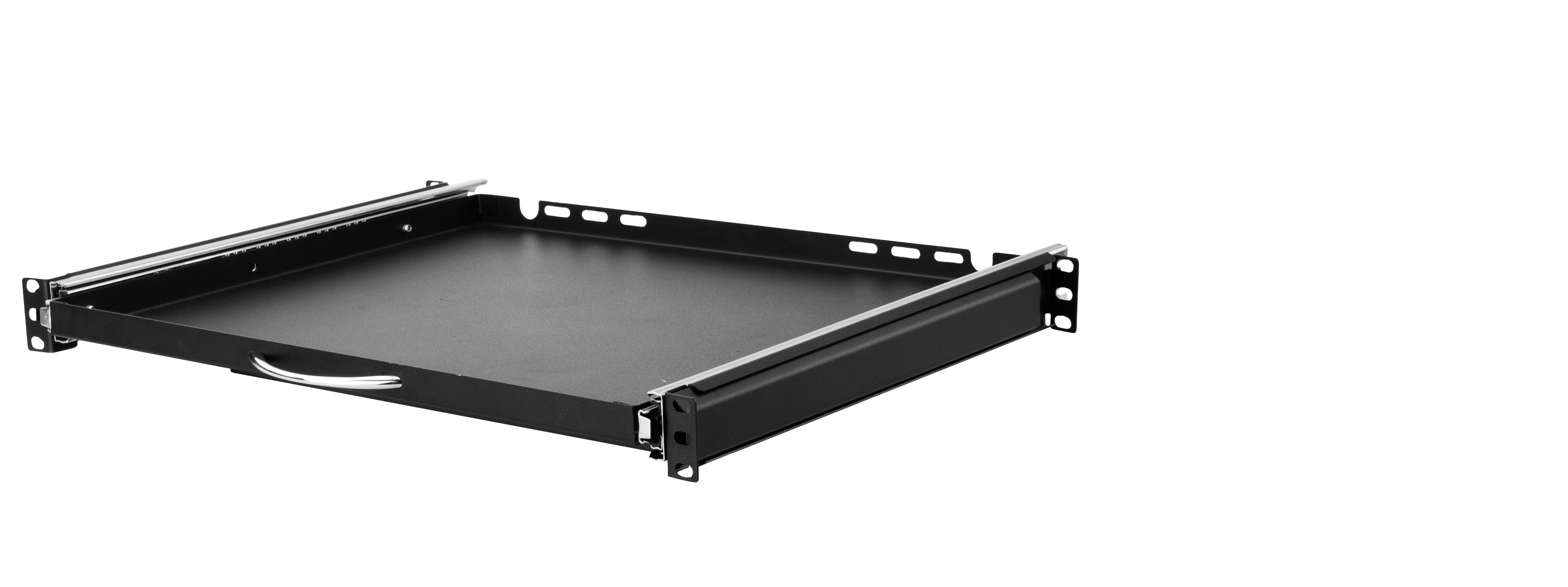 Pull-out shelf 19", 1U 350 mm, for keyboard and mouse, black